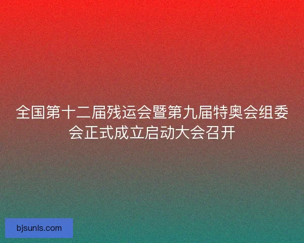 全国第十二届残运会暨第九届特奥会组委会正式成立启动大会召开