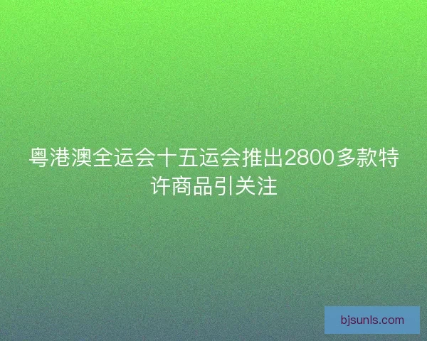 粤港澳全运会十五运会推出2800多款特许商品引关注